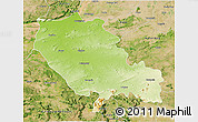 Physical 3D Map of Palamu (Daltenganj), satellite outside