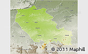 Physical 3D Map of Palamu (Daltenganj), semi-desaturated