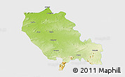 Physical 3D Map of Palamu (Daltenganj), single color outside