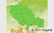 Political 3D Map of Palamu (Daltenganj), physical outside