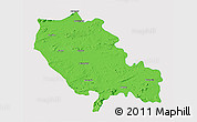 Political 3D Map of Palamu (Daltenganj), single color outside