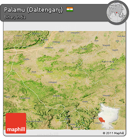 Satellite 3D Map of Palamu (Daltenganj)