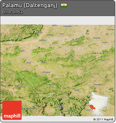 Satellite 3D Map of Palamu (Daltenganj)