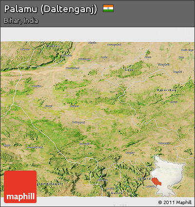 Satellite 3D Map of Palamu (Daltenganj)