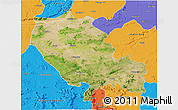 Satellite 3D Map of Palamu (Daltenganj), political outside