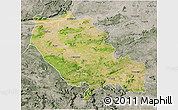 Satellite 3D Map of Palamu (Daltenganj), semi-desaturated