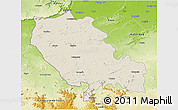 Shaded Relief 3D Map of Palamu (Daltenganj), physical outside