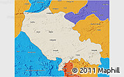 Shaded Relief 3D Map of Palamu (Daltenganj), political outside