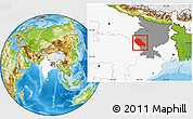 Physical Location Map of Palamu (Daltenganj), highlighted country, highlighted parent region