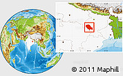 Physical Location Map of Palamu (Daltenganj), highlighted country
