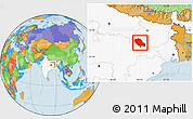 Political Location Map of Palamu (Daltenganj), highlighted country