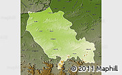 Physical Map of Palamu (Daltenganj), darken