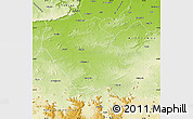 Physical Map of Palamu (Daltenganj)