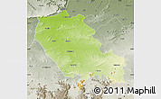 Physical Map of Palamu (Daltenganj), semi-desaturated