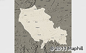 Shaded Relief Map of Palamu (Daltenganj), darken
