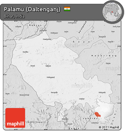 Silver Style Map of Palamu (Daltenganj)