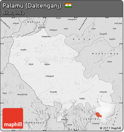 Silver Style Map of Palamu (Daltenganj)