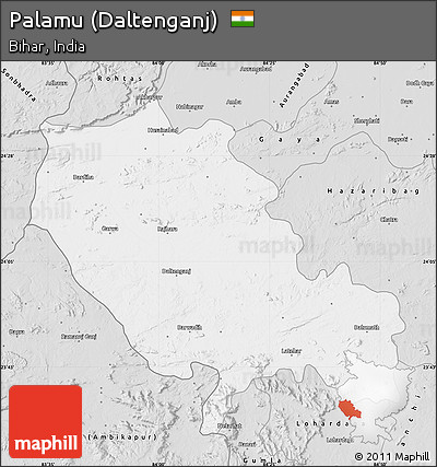 Silver Style Map of Palamu (Daltenganj)