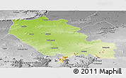 Physical Panoramic Map of Palamu (Daltenganj), desaturated