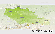 Physical Panoramic Map of Palamu (Daltenganj), lighten