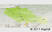 Physical Panoramic Map of Palamu (Daltenganj), lighten, semi-desaturated