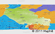 Physical Panoramic Map of Palamu (Daltenganj), political outside