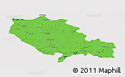Political Panoramic Map of Palamu (Daltenganj), single color outside