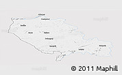 Silver Style Panoramic Map of Palamu (Daltenganj), single color outside