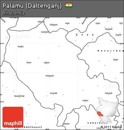 Blank Simple Map of Palamu (Daltenganj)