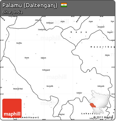 Blank Simple Map of Palamu (Daltenganj)