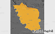 Political Map of Paschim Champaran, darken, desaturated