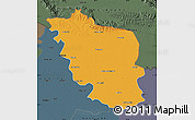 Political Map of Paschim Champaran, darken, semi-desaturated