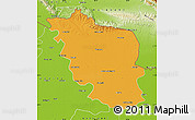 Political Map of Paschim Champaran, physical outside