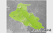 Physical 3D Map of Purbi Singhbhum, desaturated