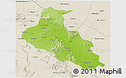 Physical 3D Map of Purbi Singhbhum, shaded relief outside