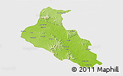 Physical 3D Map of Purbi Singhbhum, single color outside