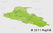 Physical Panoramic Map of Purbi Singhbhum, single color outside