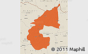 Political Map of Saharsa, shaded relief outside