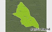 Physical 3D Map of Saran, darken, semi-desaturated