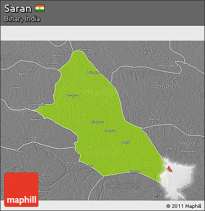 Physical 3D Map of Saran, desaturated