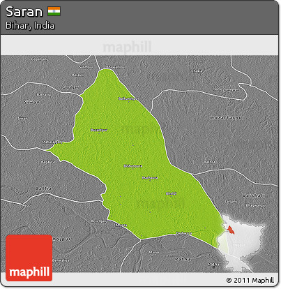 Physical 3D Map of Saran, desaturated