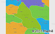 Physical 3D Map of Saran, political outside