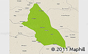 Physical 3D Map of Saran, shaded relief outside
