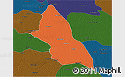 Political 3D Map of Saran, darken