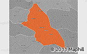 Political 3D Map of Saran, desaturated