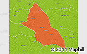 Political 3D Map of Saran, physical outside