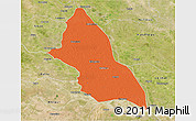 Political 3D Map of Saran, satellite outside