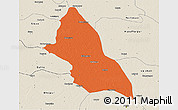 Political 3D Map of Saran, shaded relief outside