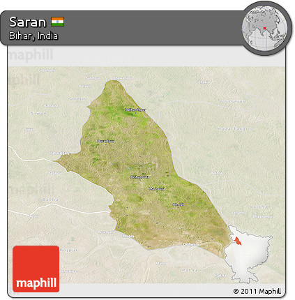 Satellite 3D Map of Saran, lighten