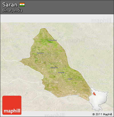 Satellite 3D Map of Saran, lighten